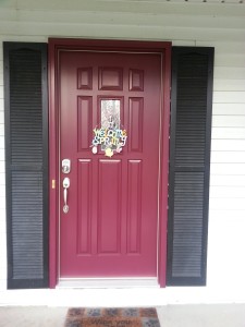 Fiberglass entry door with key-less entry lock, Westlake Ohio